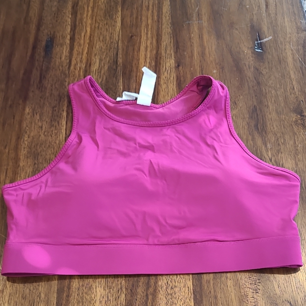 Fabletics Pink Racerback Sports Bra Compression Fit